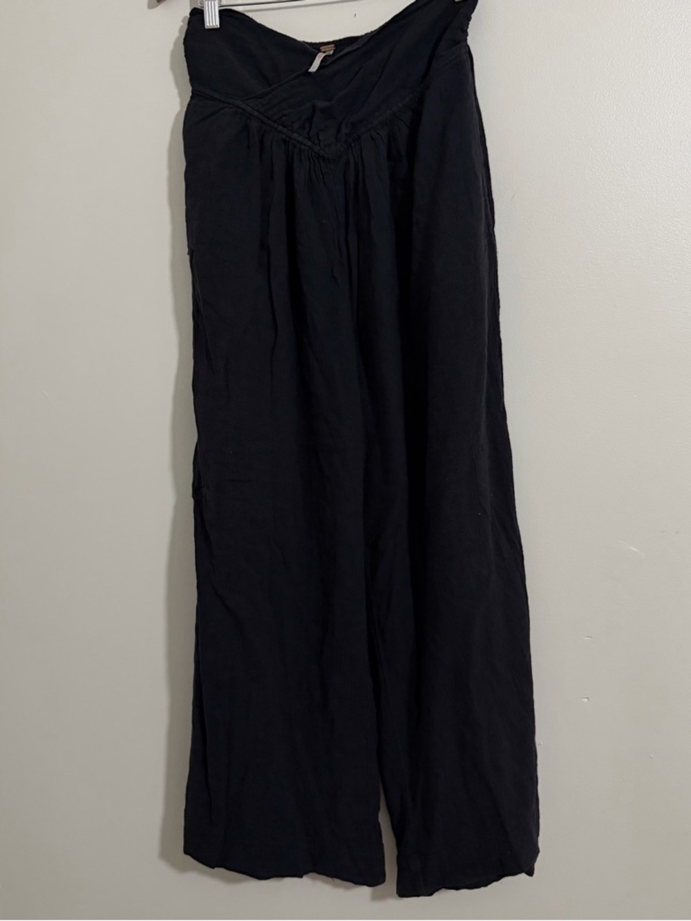 Free People Wide Leg Black Boho Festival Lounge Pants Size S